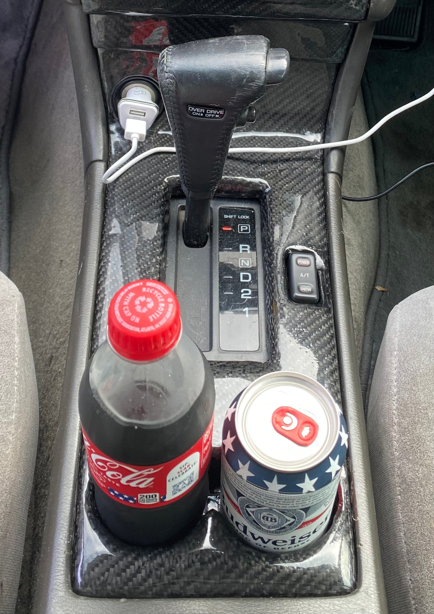 Nissan Stagea Center Console (Radio and Shifter Bezel) Carbon Fiber SKINNING SERVICE